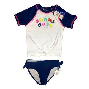 NWT Nautica Little Girls Short Sleeved Rashguard, 2 Piece Size 7